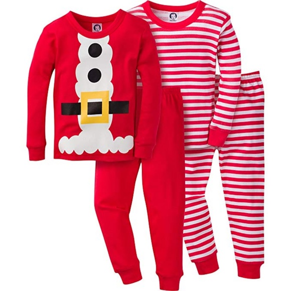 Gerber Other - NWT 12M Gerber Unisex 4 Pc Holiday Pajama Set